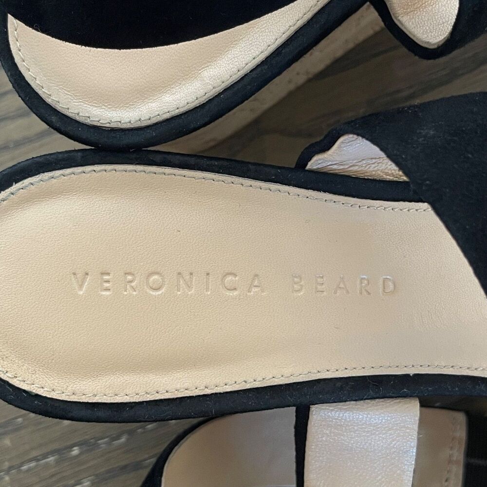 Veronica Beard Hurley Cross Ankle Strap Platform Wedge Sandal Leopard Print 8M - Picture 5 of 8